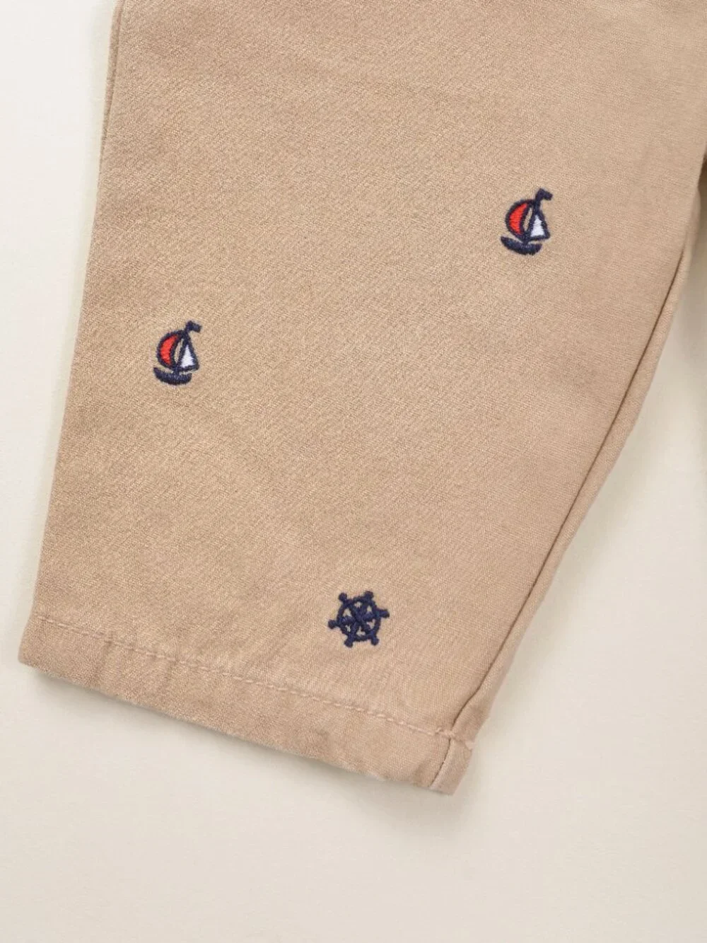 Gymboree Khaki Cotton Nautical Anchor Embroidered Khaki Pants Baby Boy 0 - 3 M
